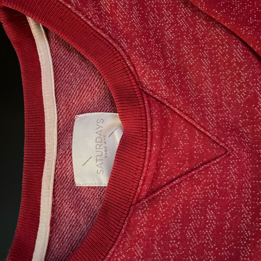 Saturdays New York City Red Marled Crewneck Sweater